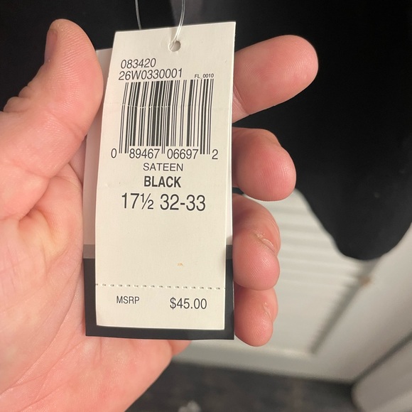 NWT Arrow USA 1851 Black Sateen Button Down Dress Shirt - 17.5 32/33 - Picture 3 of 5